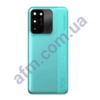 Задня кришка Tecno Spark 8c (KG5k) зелена Turquoise Cyan + Скло камери!