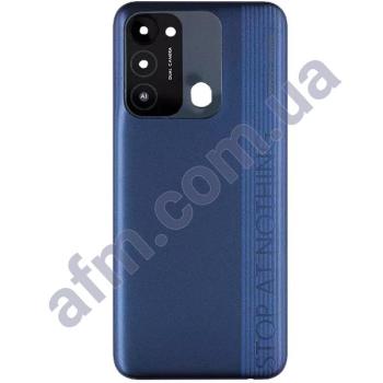 Задня кришка Tecno Spark Go 2022 (KG5m) синя Atlantic Blue + Скло камери