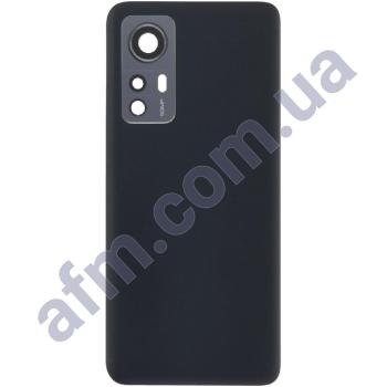 Задня кришка Xiaomi 12/ 12X чорна + Скло камери