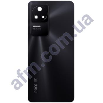 Задня кришка Xiaomi Poco F4/ Redmi K40S сіра Night Black + Скло камери