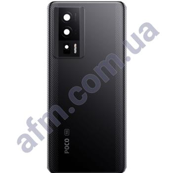 Задня кришка Xiaomi Poco F5 Pro чорна + Скло камери