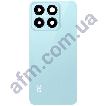 Задня кришка ZTE Blade A55 блакитна + Скло камери
