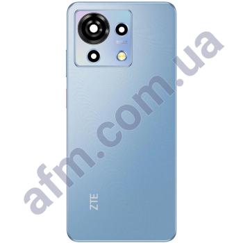 Задня кришка ZTE Blade V50 Vita блакитна + Скло камери